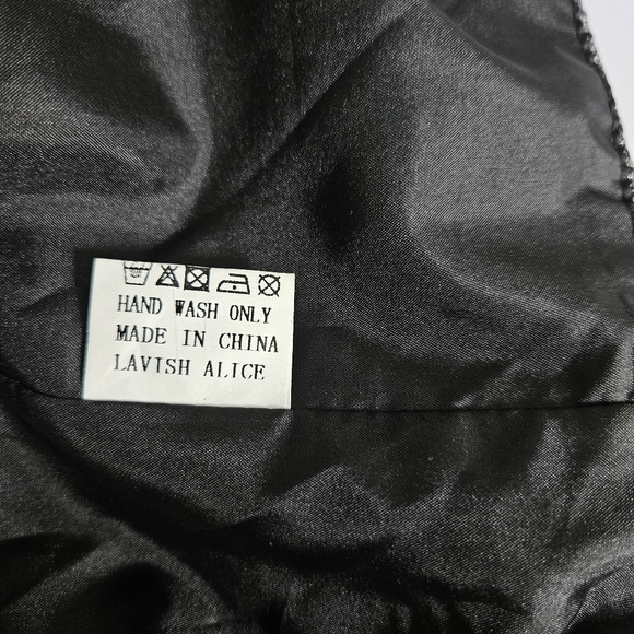 Lavish Alice | Rare | Metallic and Stripe Collarless Cape Blazer | Size 10 - Picture 12 of 13